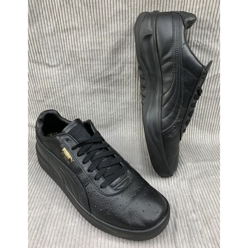 Puma GV Special Sneaker Double Black Gold Shoes 366613-02 Mens Size 11.5 Leather